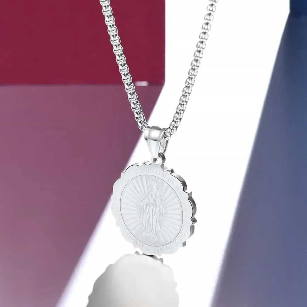Virgin Mary Necklace Catholic Charm Necklace Of Blessed sold by FaithHeart product image thumbnail 2