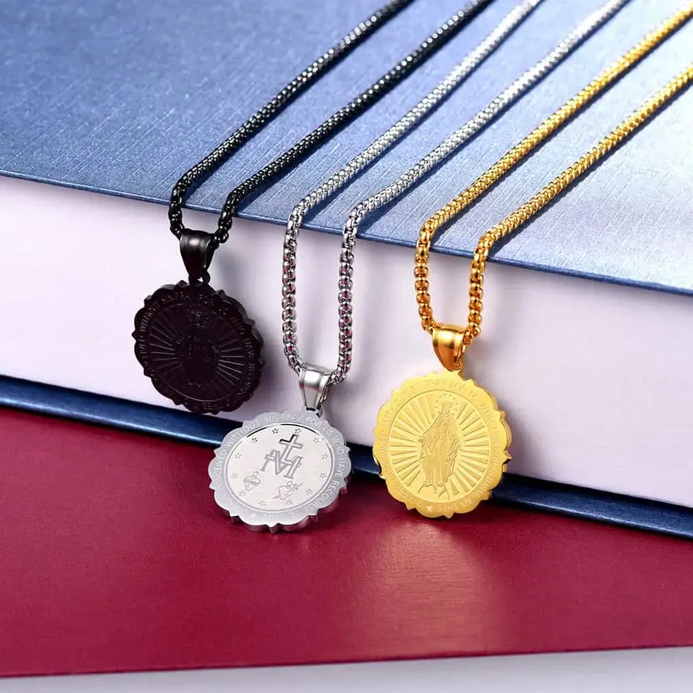 Virgin Mary Necklace Catholic Charm Necklace Of Blessed sold by FaithHeart product image thumbnail 5