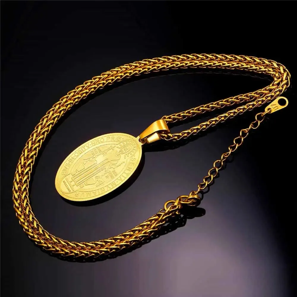 Saint Benedict Medal Necklace Christian Medals Necklaces sold by FaithHeart product image thumbnail 3