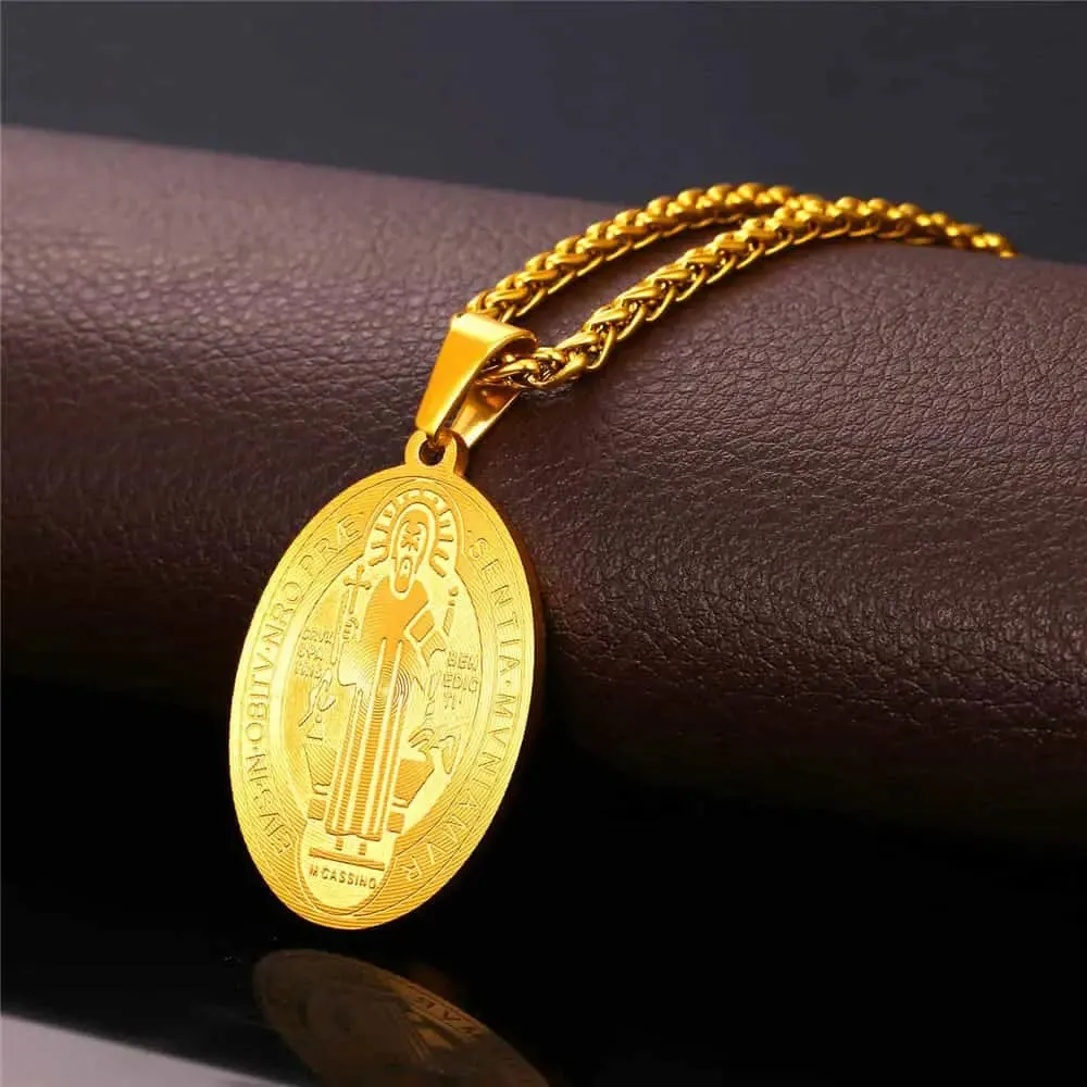 Saint Benedict Medal Necklace Christian Medals Necklaces sold by FaithHeart product image thumbnail 5