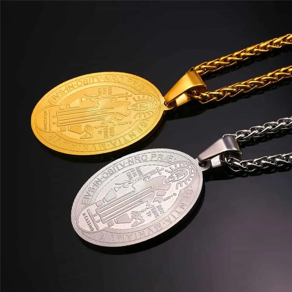 Saint Benedict Medal Necklace Christian Medals Necklaces sold by FaithHeart product image thumbnail 2