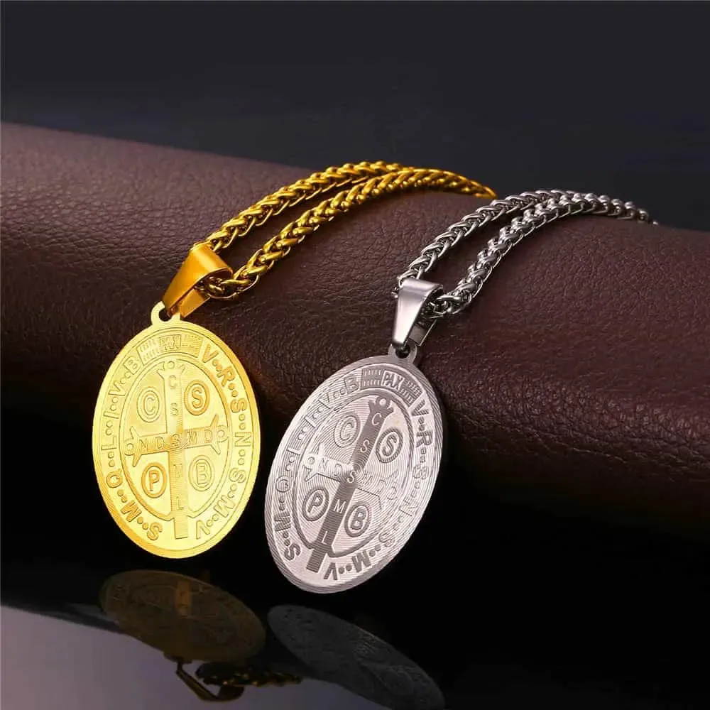 Saint Benedict Medal Necklace Christian Medals Necklaces sold by FaithHeart product image thumbnail 4