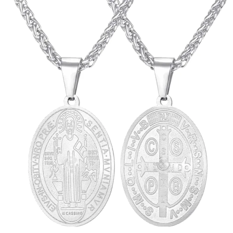 Saint Benedict Medal Necklace Christian Medals Necklaces sold by FaithHeart