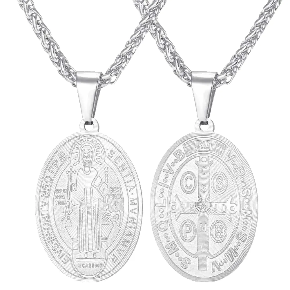 Saint Benedict Medal Necklace Christian Medals Necklaces sold by FaithHeart