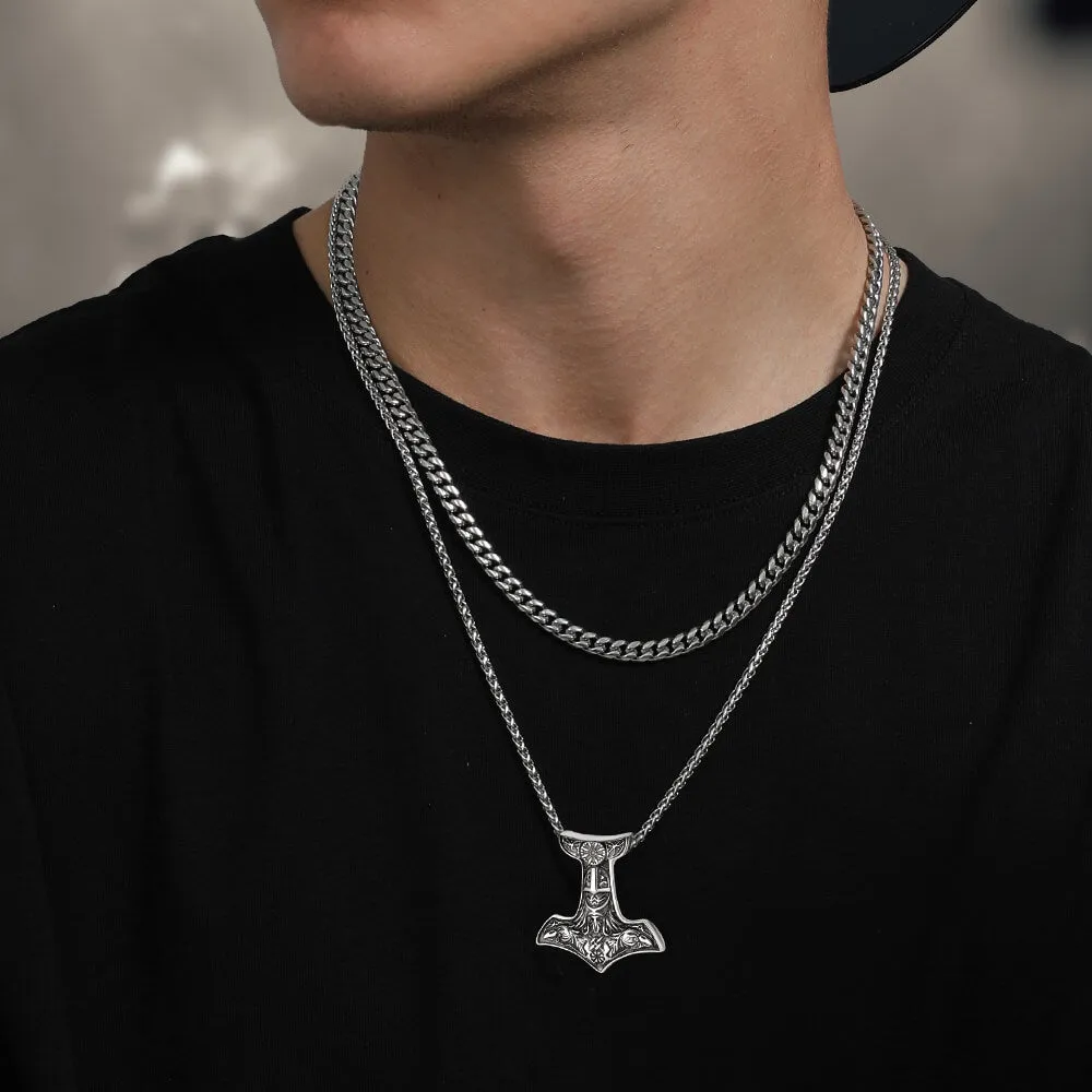 Viking Thor's Hammer Necklace Odin Mjolnir Pendant for Men sold by FaithHeart product image thumbnail 2