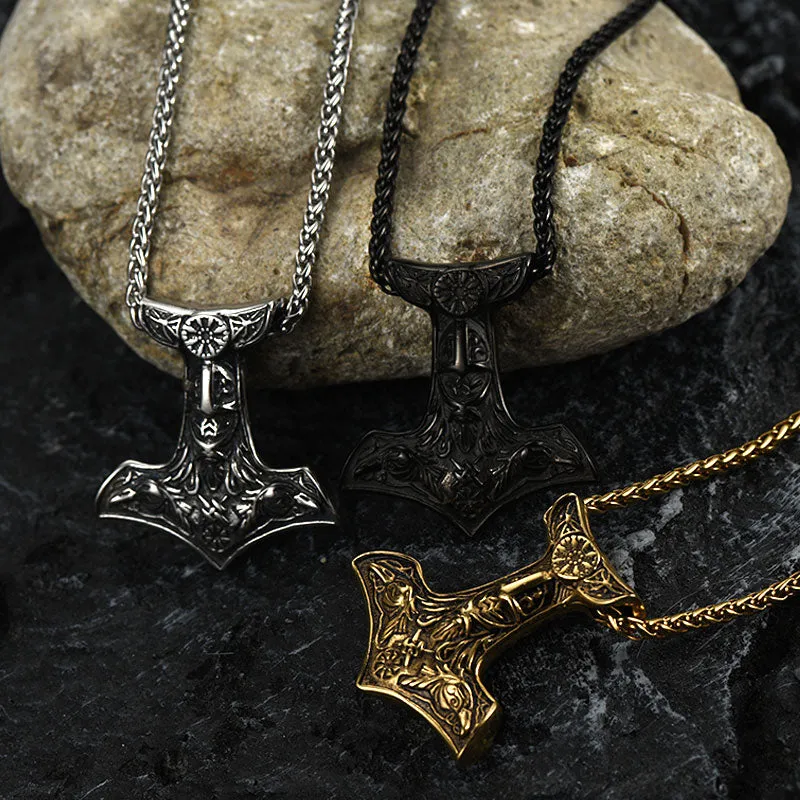 Viking Thor's Hammer Necklace Odin Mjolnir Pendant for Men sold by FaithHeart product image thumbnail 3