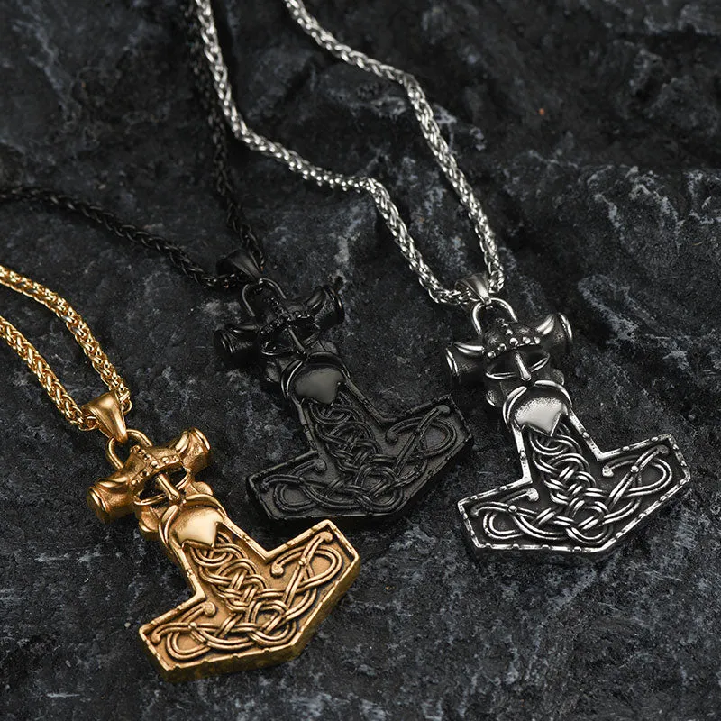 Viking Mjolnir Thor Hammer Necklace Odin Pendant For Men sold by FaithHeart product image thumbnail 2
