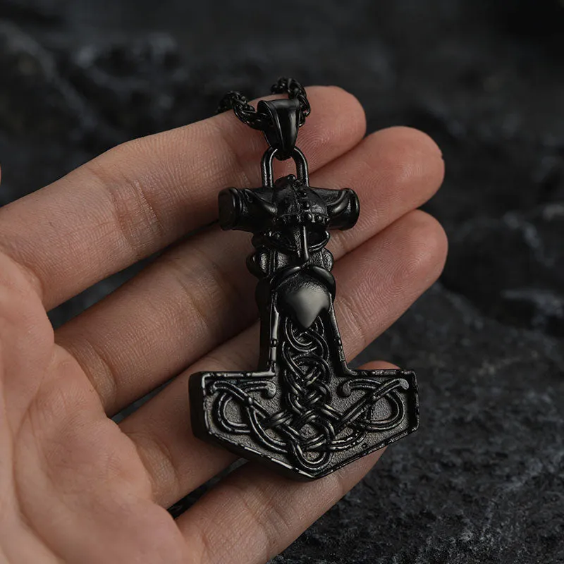 Viking Mjolnir Thor Hammer Necklace Odin Pendant For Men sold by FaithHeart product image thumbnail 4