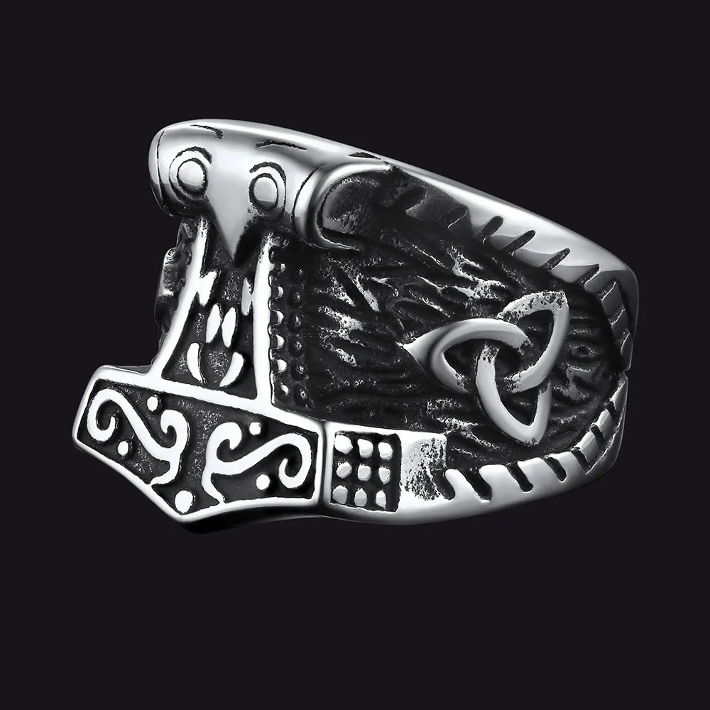 Viking Mjolnir Signet Ring Thor's Hammer Ring for Men sold by FaithHeart