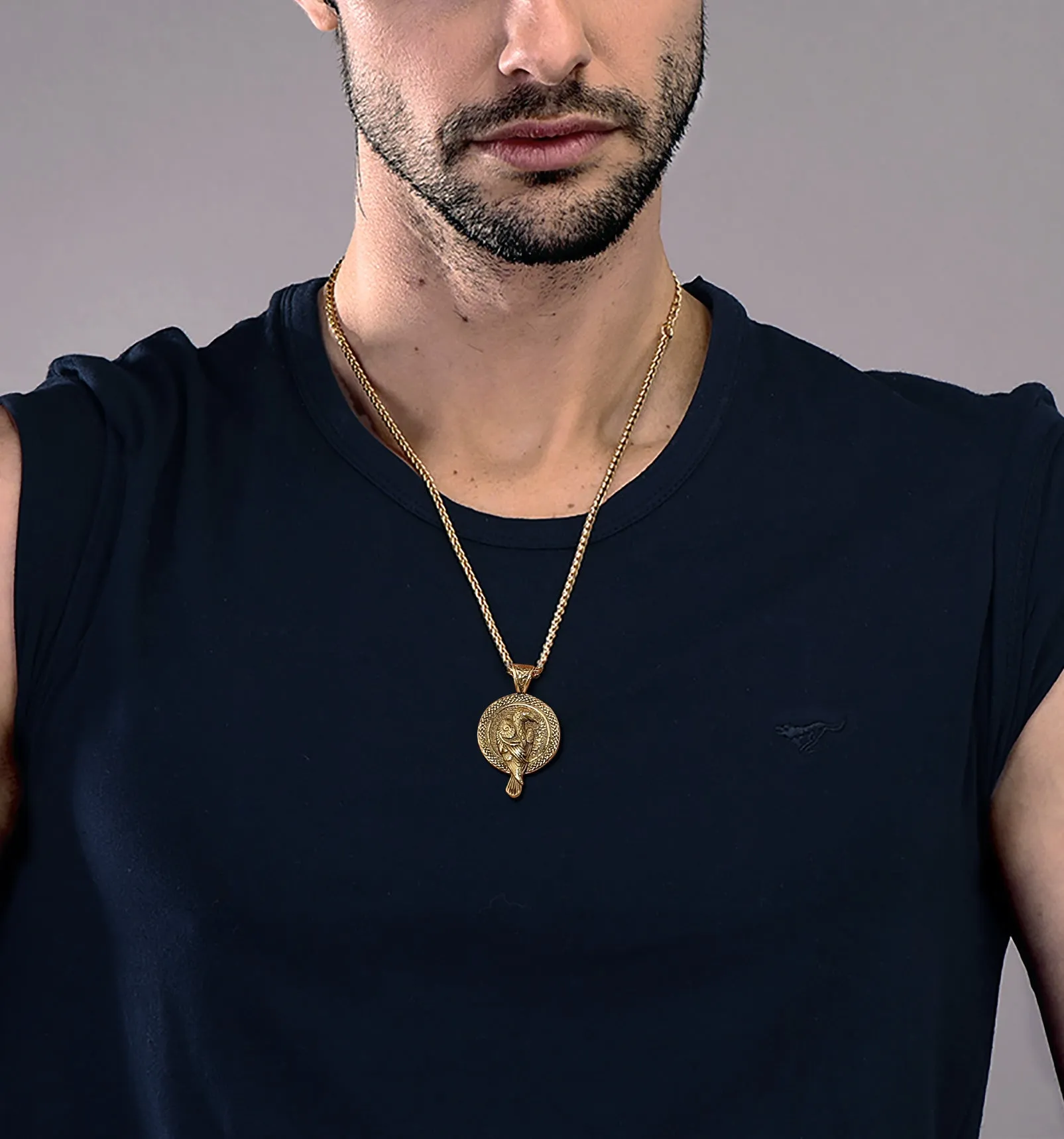 Viking Odin's Raven Pendant Necklace for Men sold by FaithHeart product image thumbnail 3