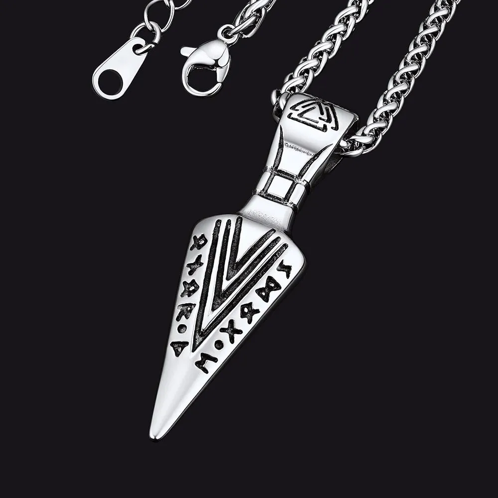 Viking Odin Gungnir Sword Necklace with Runes For Men sold by FaithHeart