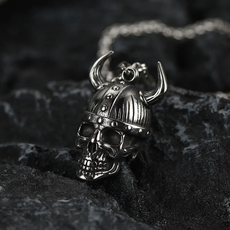 Viking Helmet Skull Pendant Necklace For Men sold by FaithHeart product image thumbnail 5