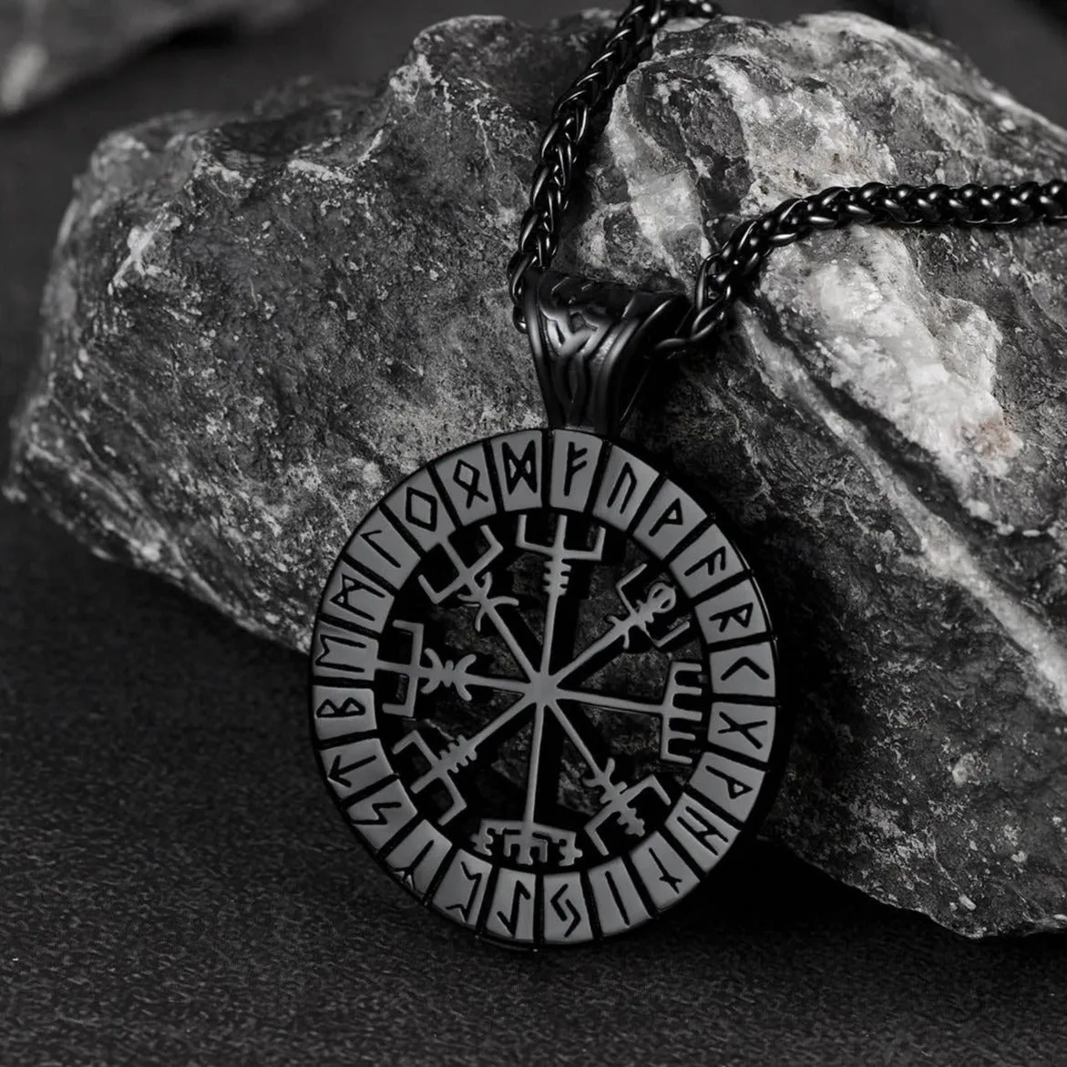 Viking Runes Vegvisir Compass Necklace Pendant For Men sold by FaithHeart product image thumbnail 5