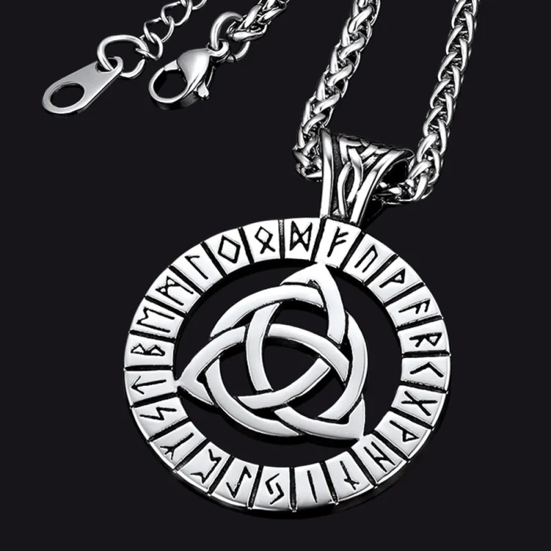 Celtic Knot Necklace with Viking Runes for Men sold by FaithHeart