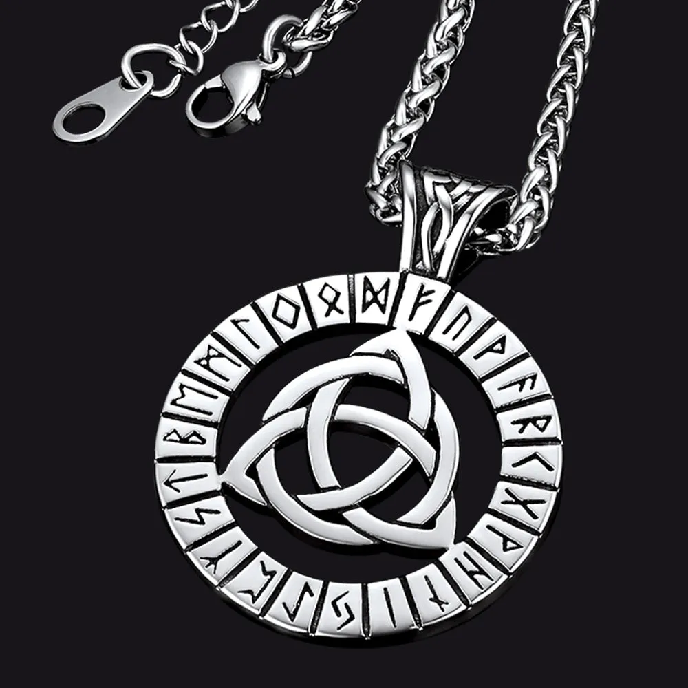 Celtic Knot Necklace with Viking Runes for Men sold by FaithHeart