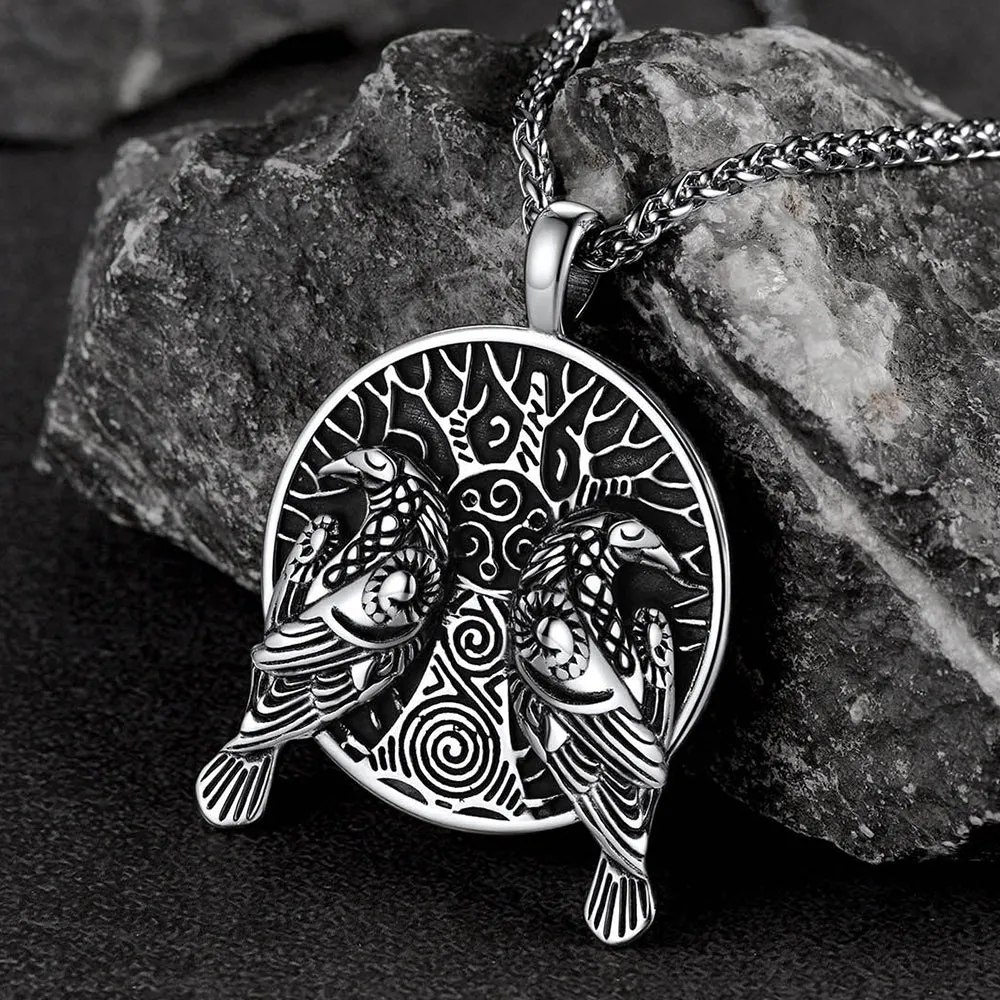 Viking Huginn And Muninn Ravens Coin Necklace For Men sold by FaithHeart product image thumbnail 5