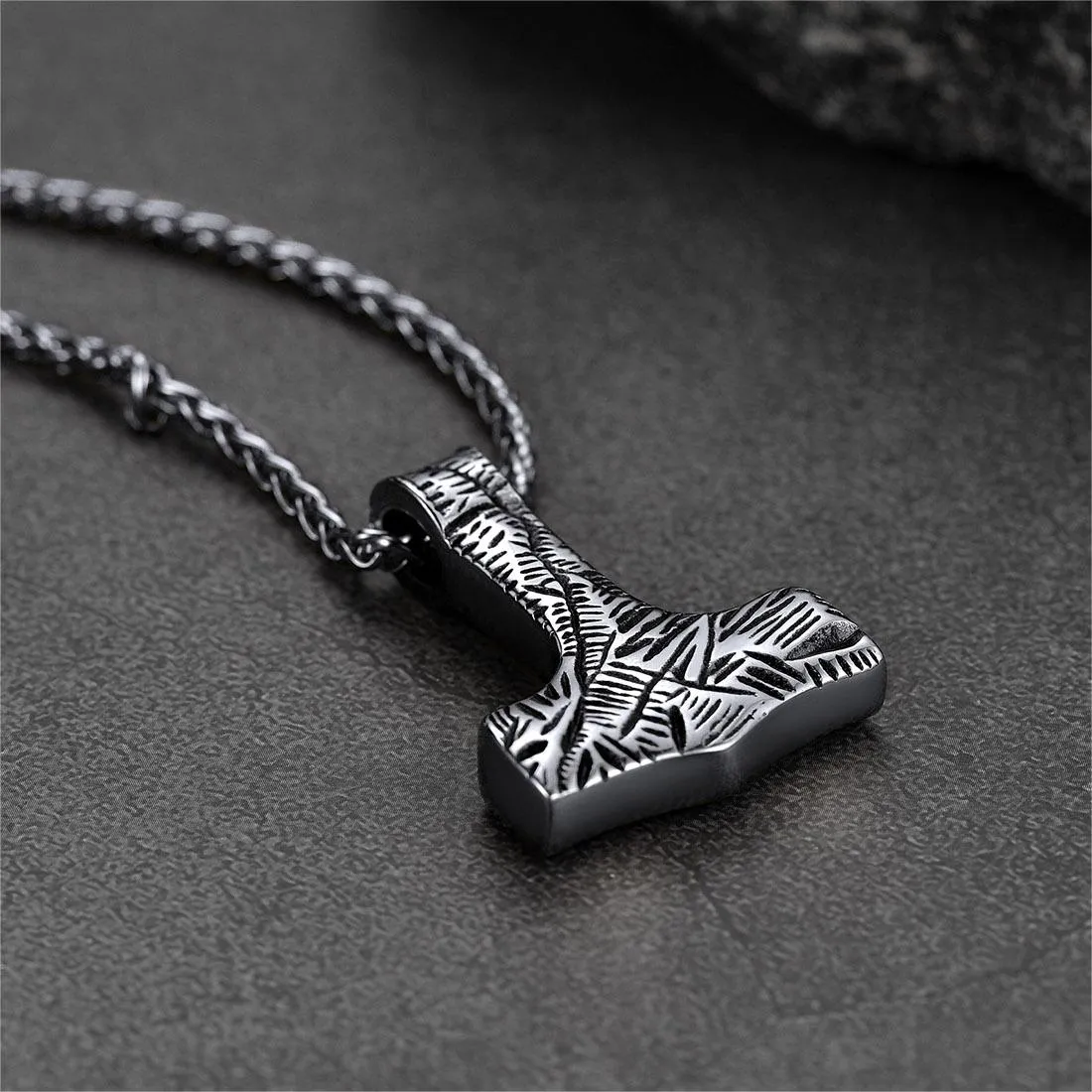 Flash Sale Viking Thor's Hammer Necklace Mjolnir Pendant For Men sold by FaithHeart product image thumbnail 3