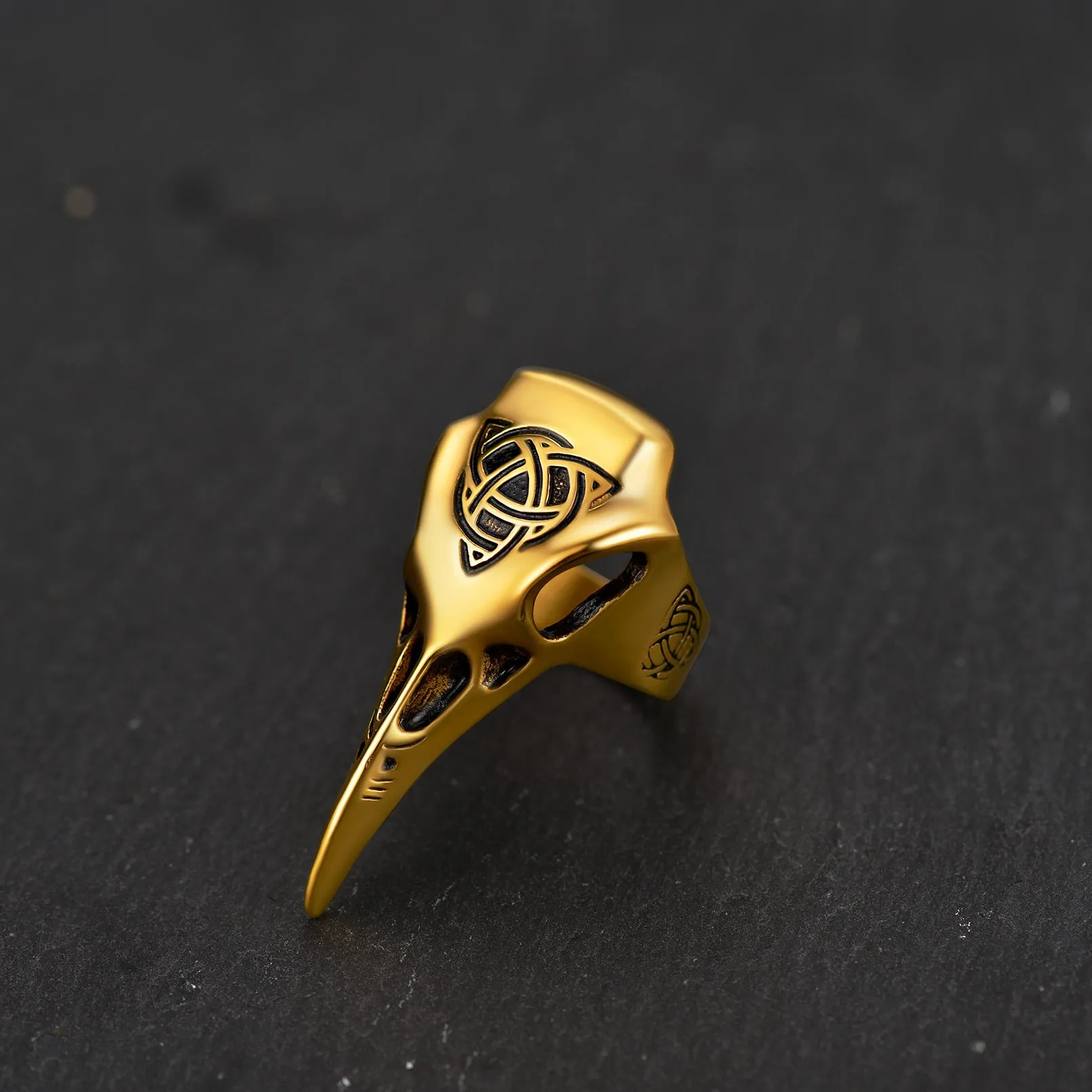 Viking Raven Skull Ring With Celtic Knot For Men sold by FaithHeart product image thumbnail 5