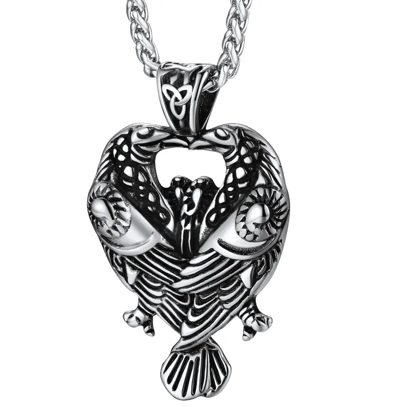 Viking Odin's Ravens Necklace Huginn and Muninn Pendant sold by FaithHeart