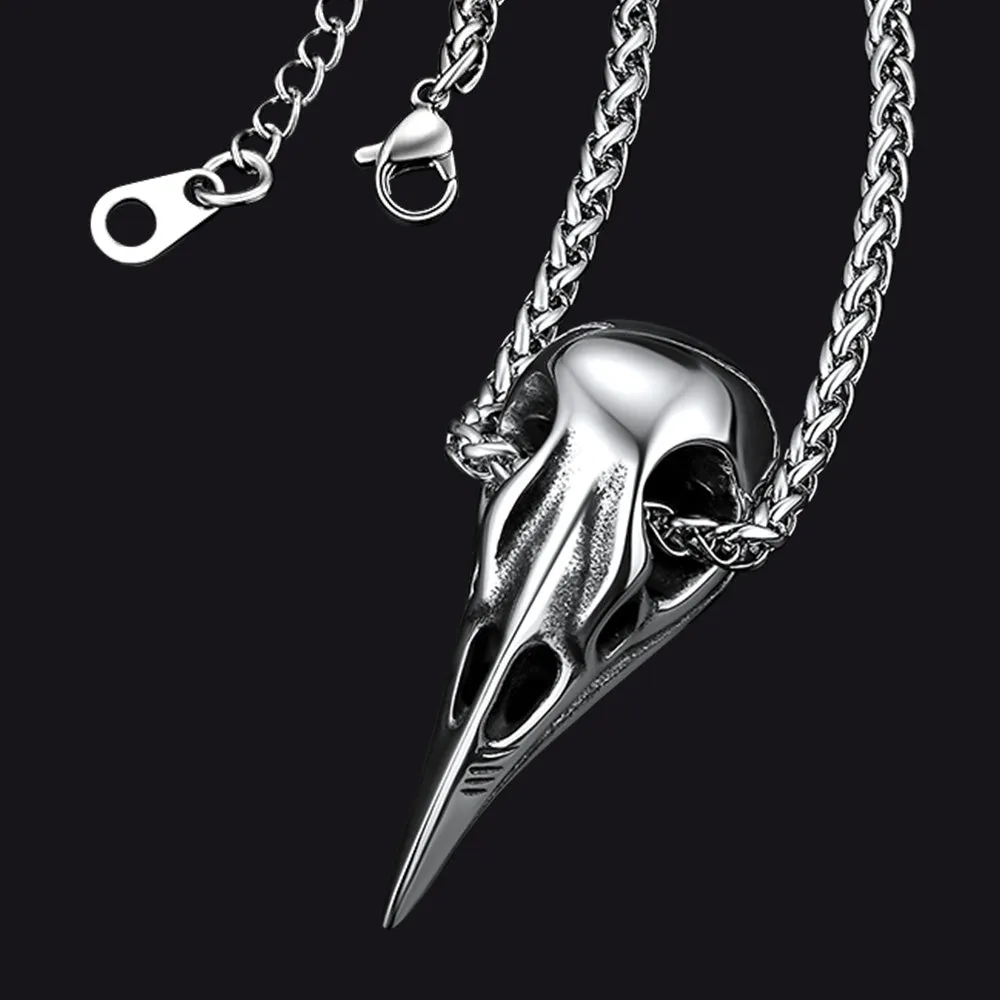 Viking Raven Skull Necklace For Men sold by FaithHeart