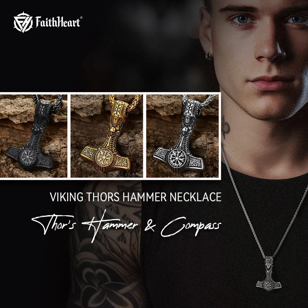 Viking Thor's Hammer Mjolnir Necklace Pendant For Men sold by FaithHeart product image thumbnail 3