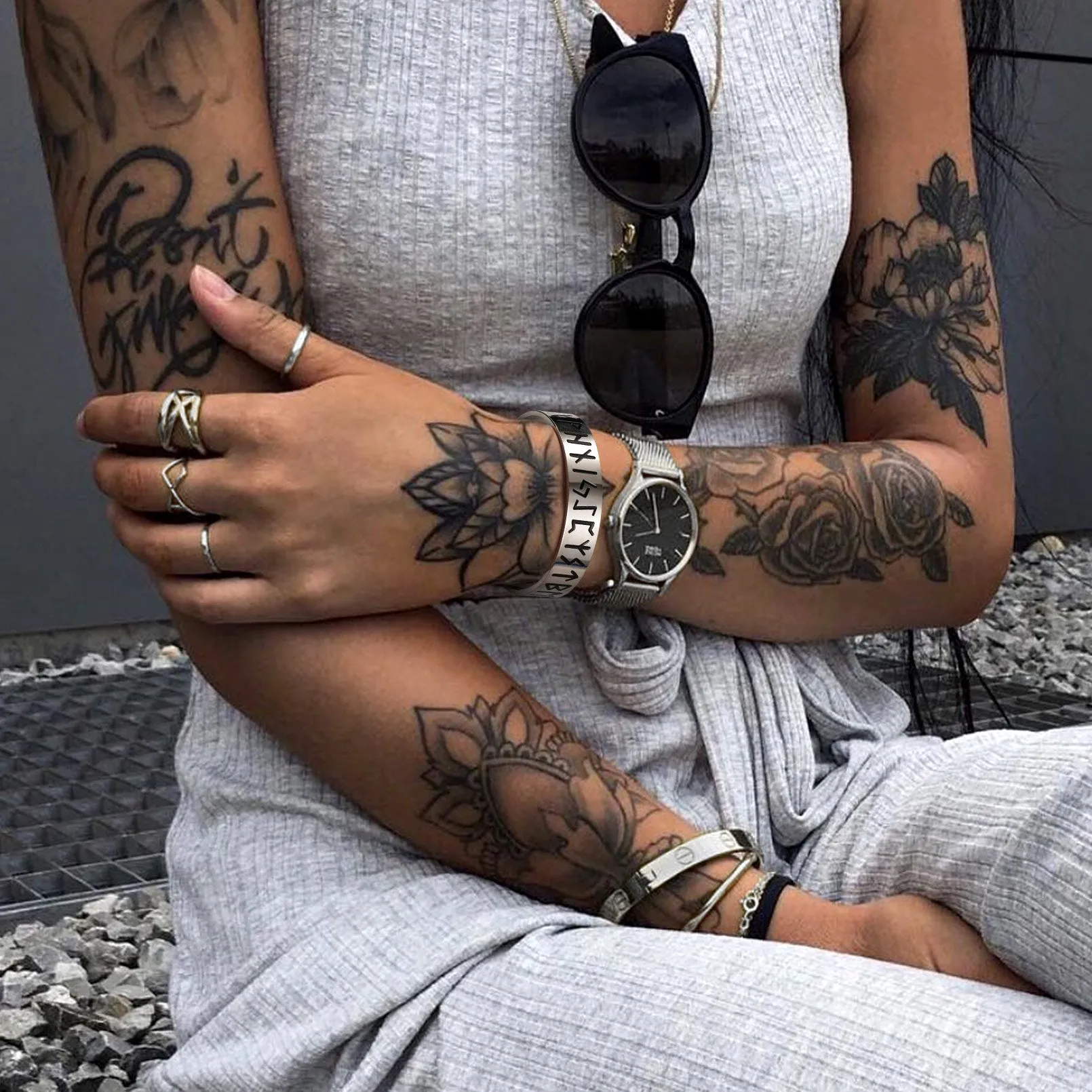 Viking Cuff Bangle Bracelet For Men sold by FaithHeart product image thumbnail 3