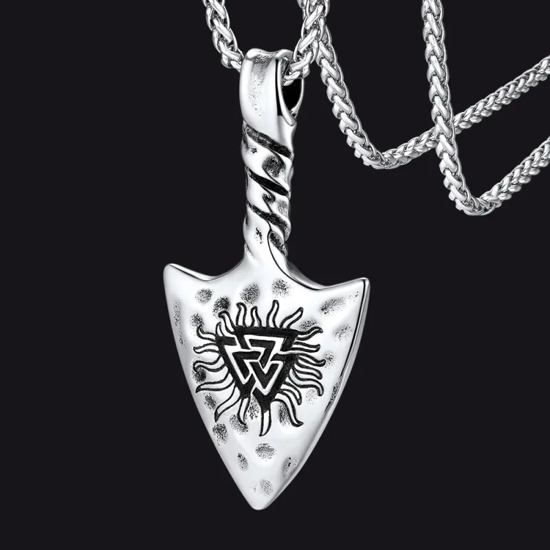 Flash Sale Viking Gungnir Necklace with Valknut Amulet Jewelry for Men sold by FaithHeart