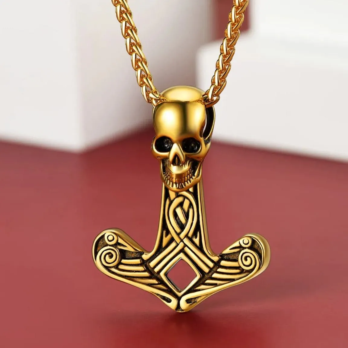 Flash Sale Viking Skull Spear Pendant Necklace for Men sold by FaithHeart product image thumbnail 4