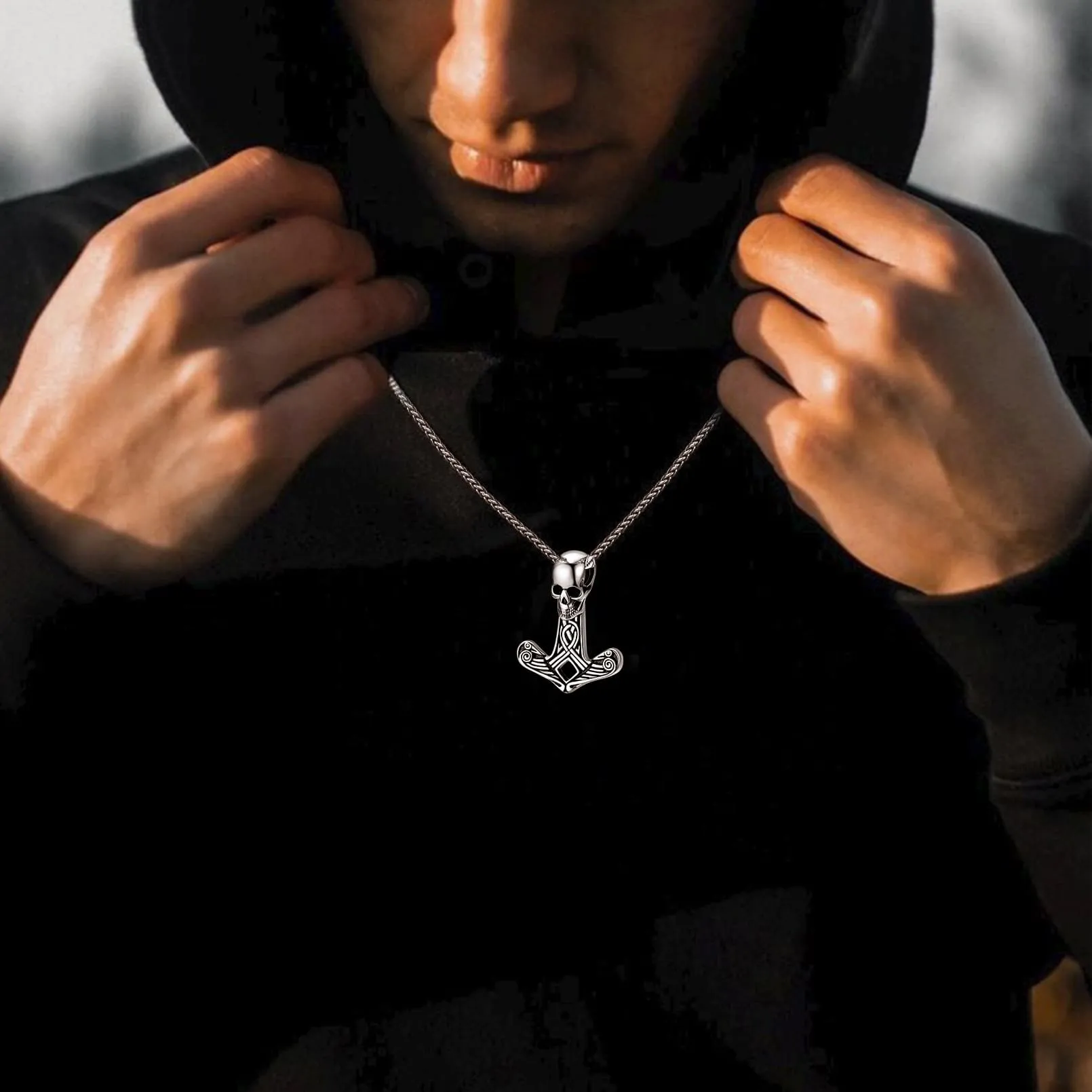 Flash Sale Viking Skull Spear Pendant Necklace for Men sold by FaithHeart product image thumbnail 2