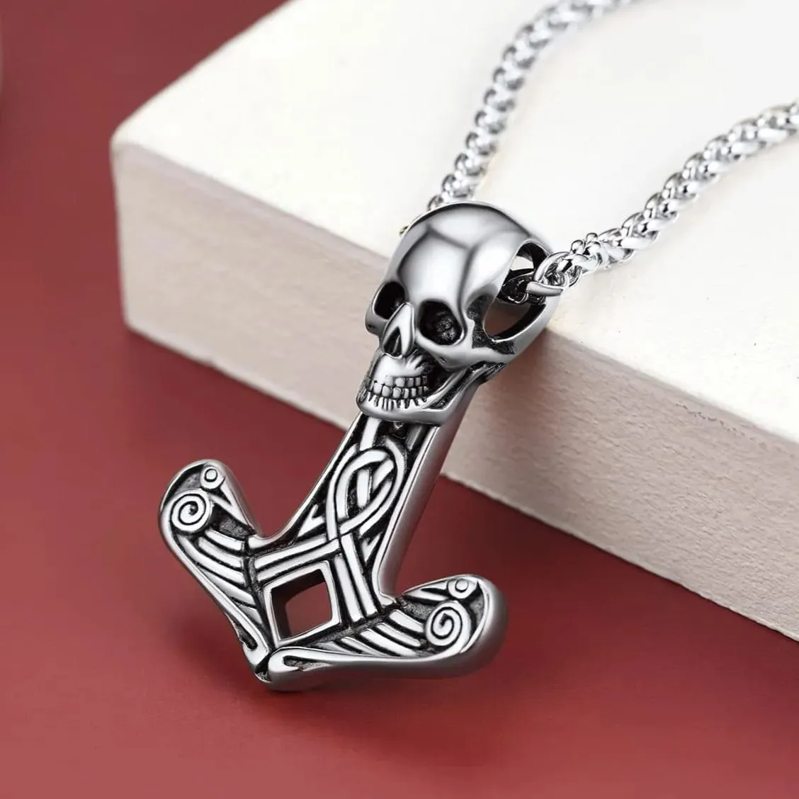 Flash Sale Viking Skull Spear Pendant Necklace for Men sold by FaithHeart product image thumbnail 3