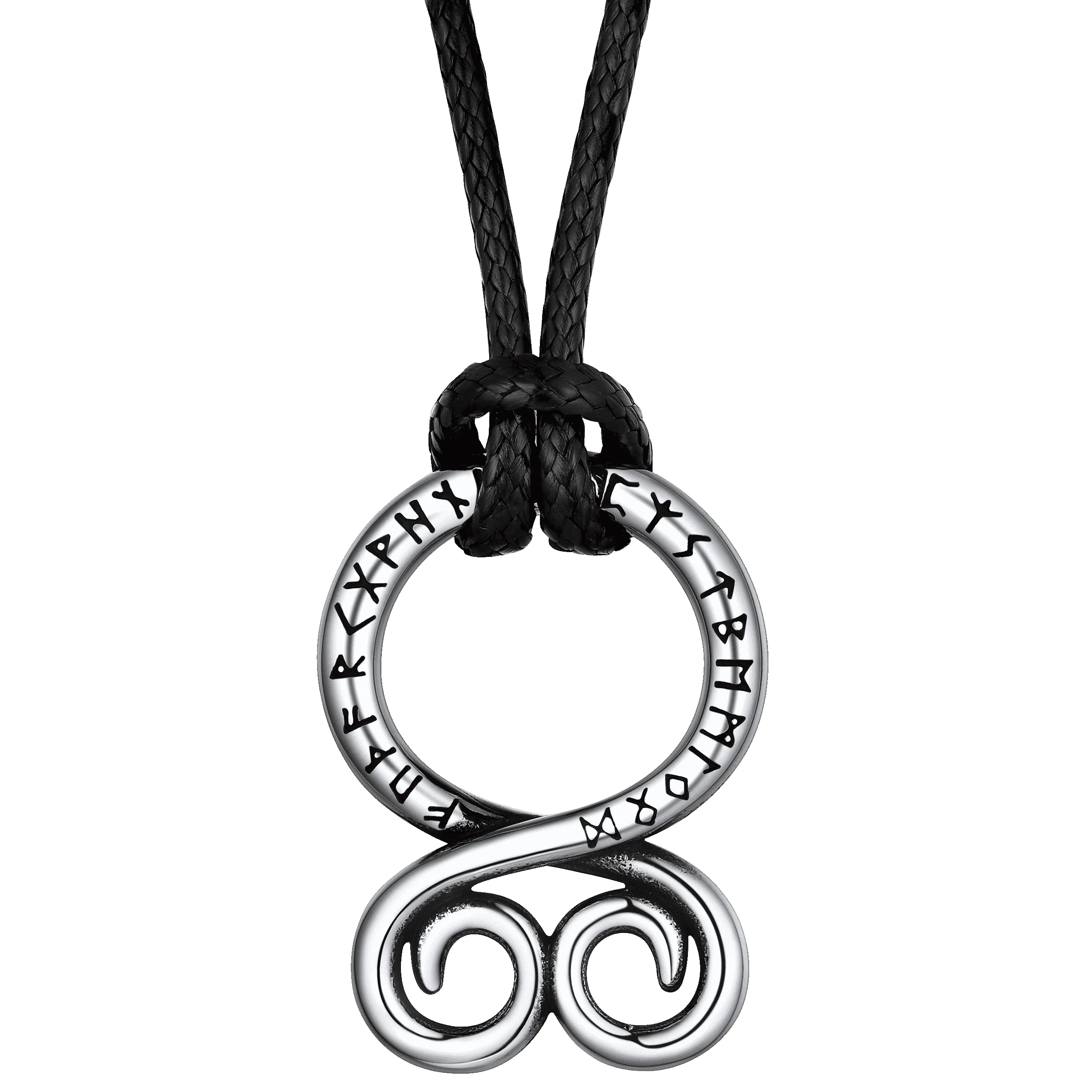 Troll Cross Pendant Leather Necklace with Viking Runes sold by FaithHeart