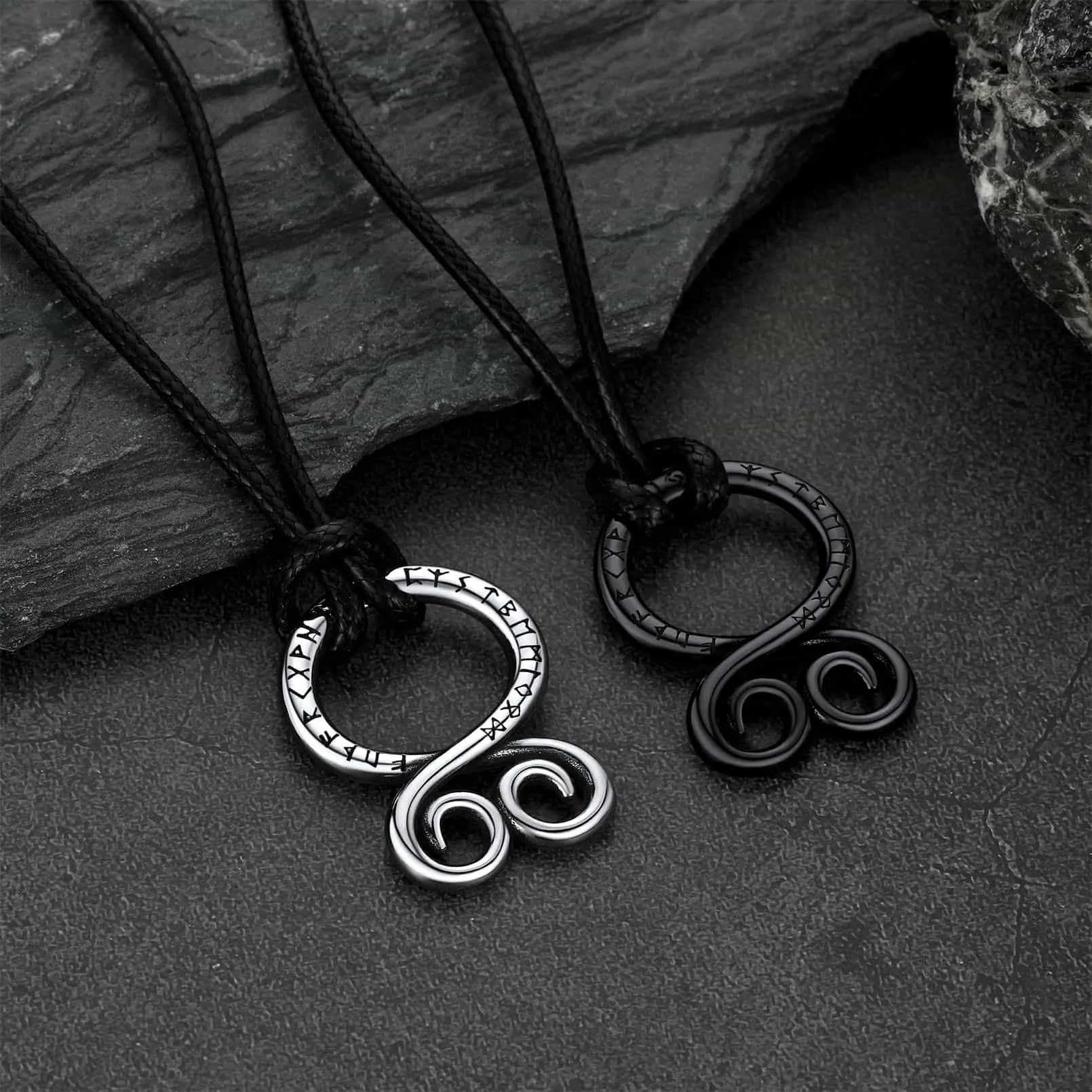 Troll Cross Pendant Leather Necklace with Viking Runes sold by FaithHeart product image thumbnail 3