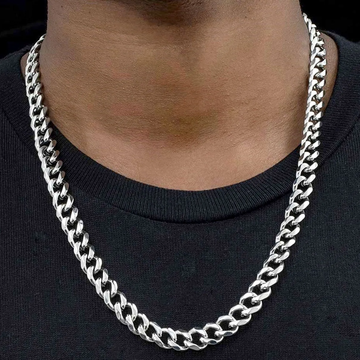 Sturdy Cuban Link Chain Necklace Lobster Clasp For Men Women sold by FaithHeart product image thumbnail 5