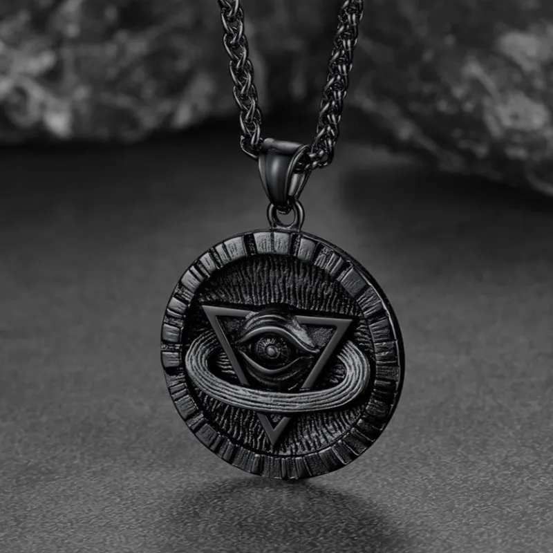 Triangle All-Seeing Eye Necklace Providence Pendant for Men sold by FaithHeart