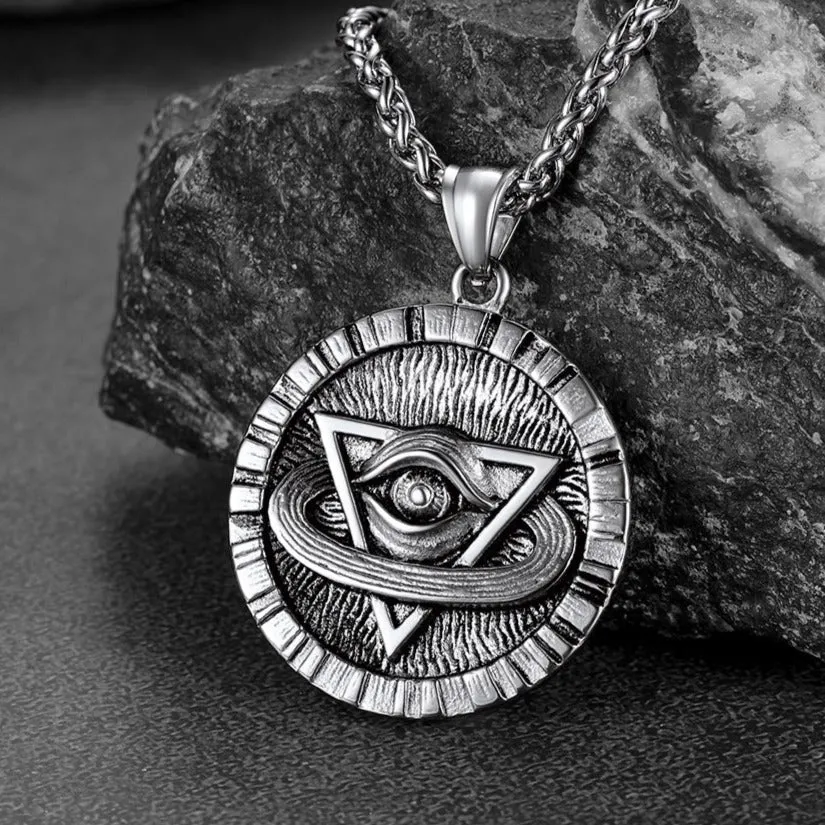 Triangle All-Seeing Eye Necklace Providence Pendant for Men sold by FaithHeart product image thumbnail 3