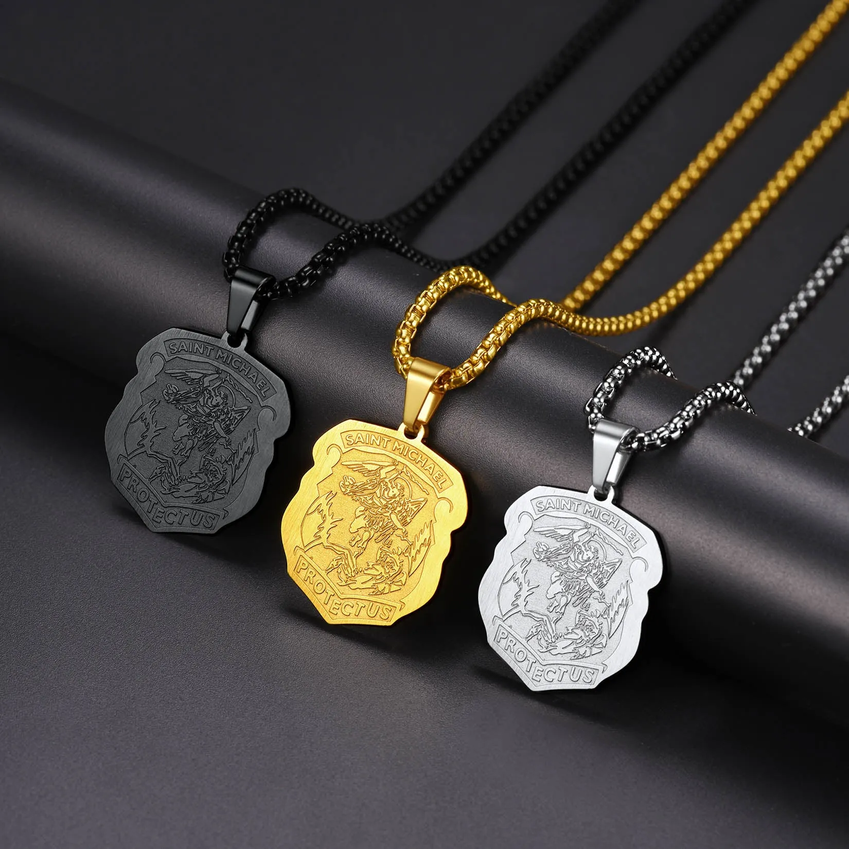 The Archangel St. Michael Necklace Medal Shield Pendant sold by FaithHeart product image thumbnail 5