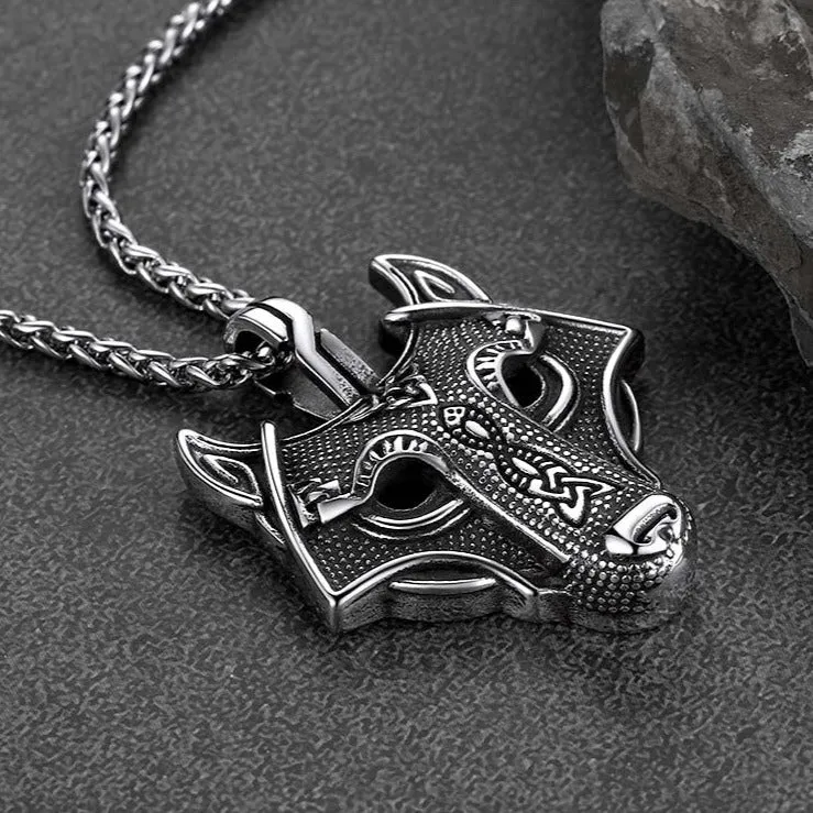 Norse Viking Celtic Wolf Necklace Amulet Jewelry For Men sold by FaithHeart product image thumbnail 4