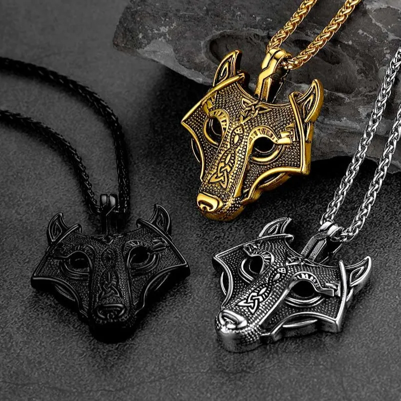 Norse Viking Celtic Wolf Necklace Amulet Jewelry For Men sold by FaithHeart product image thumbnail 2