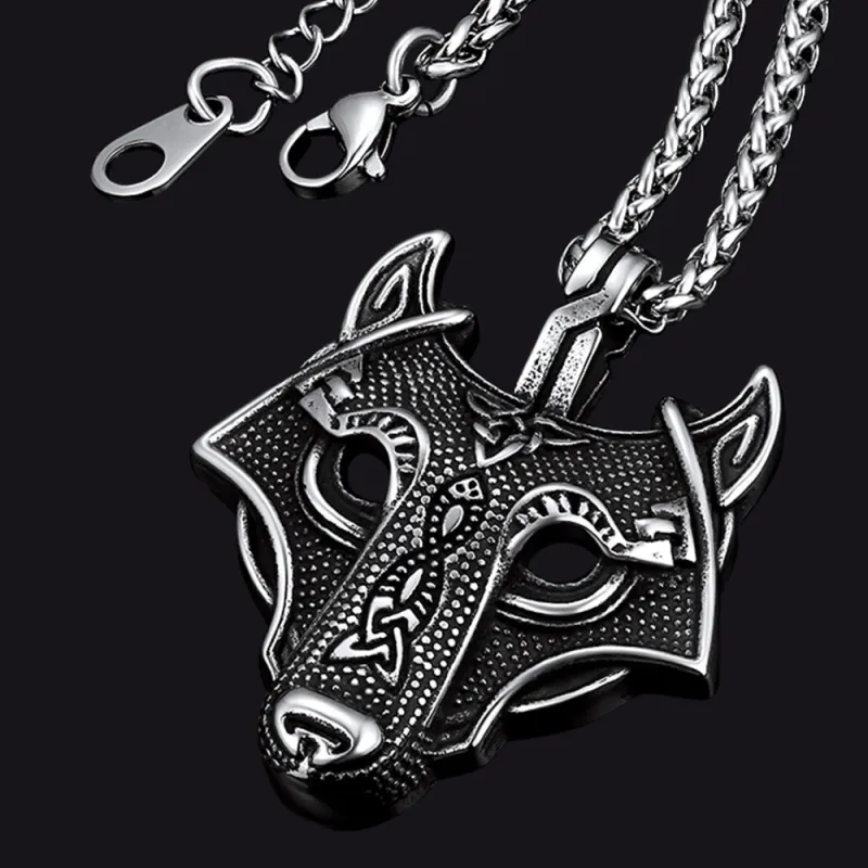 Norse Viking Celtic Wolf Necklace Amulet Jewelry For Men sold by FaithHeart