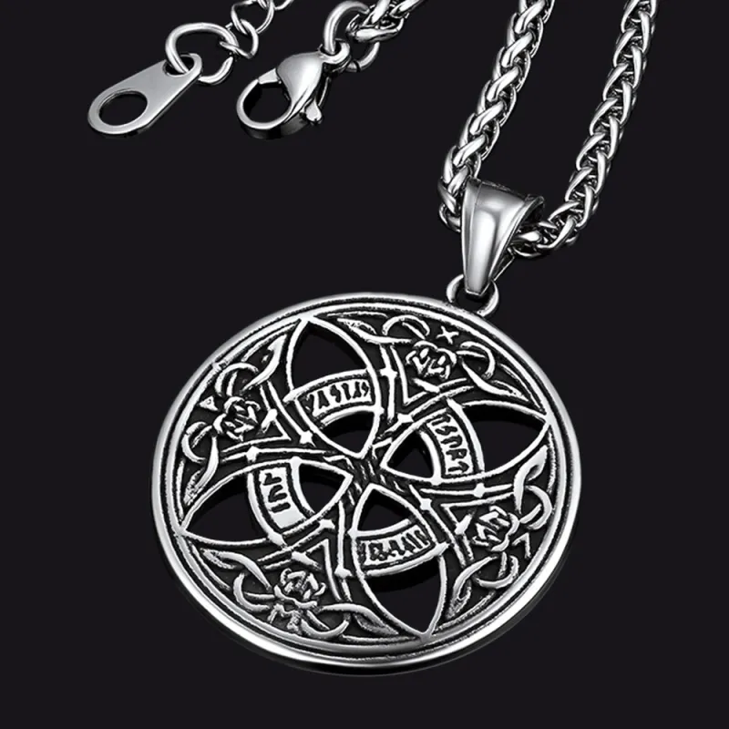 Viking Celtic Love Knot Necklace With Rune sold by FaithHeart