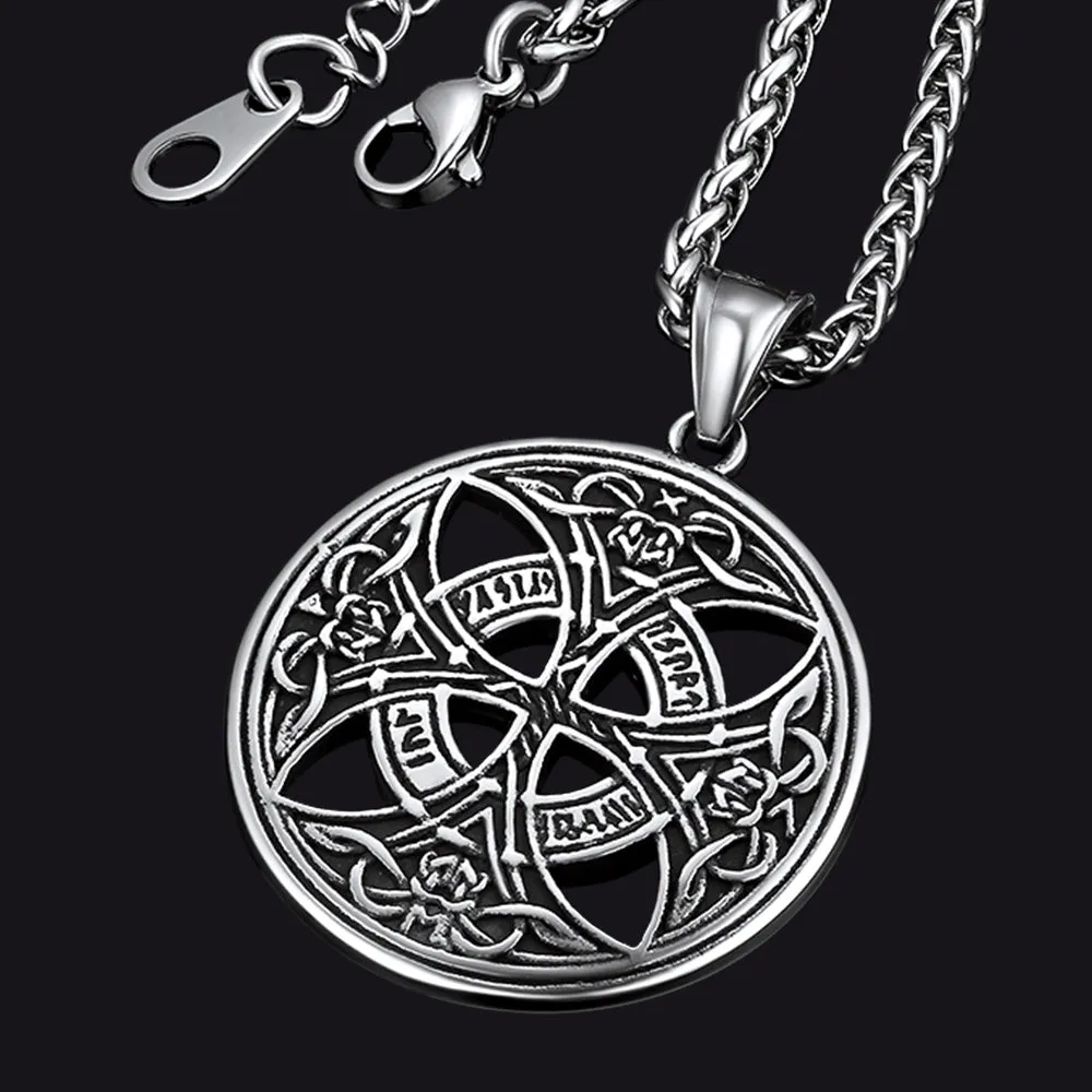 Viking Celtic Love Knot Necklace With Rune sold by FaithHeart