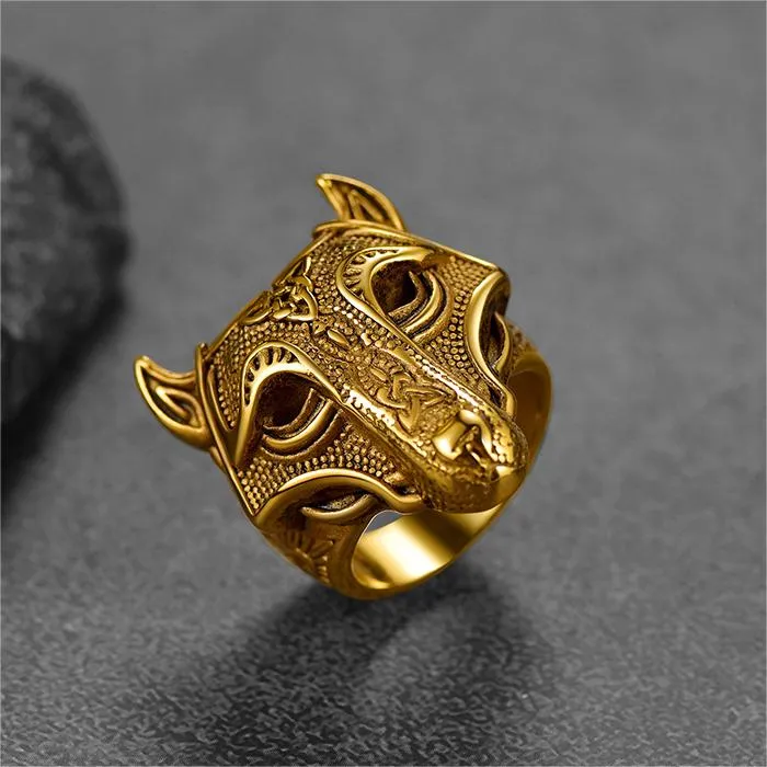 Viking Celtic Wolf Stainless Steel Ring for Men sold by FaithHeart product image thumbnail 5