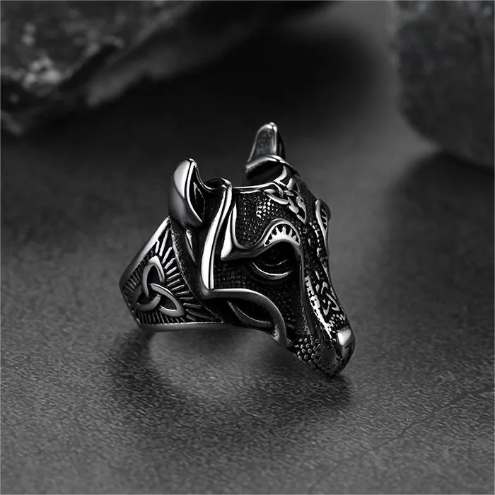 Viking Celtic Wolf Stainless Steel Ring for Men sold by FaithHeart product image thumbnail 4