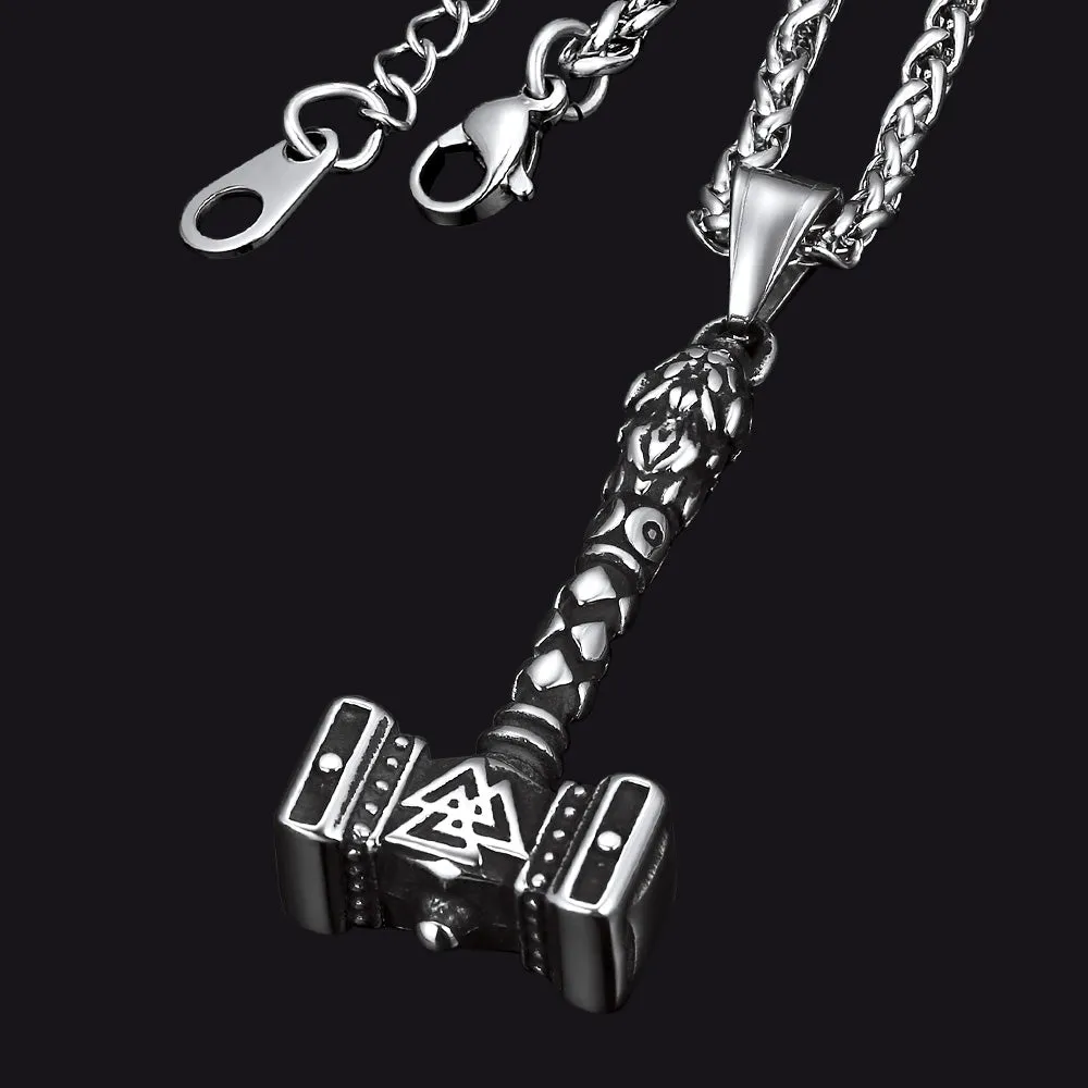 Thor's Hammer Mjolnir Necklace Viking Charm For Men sold by FaithHeart