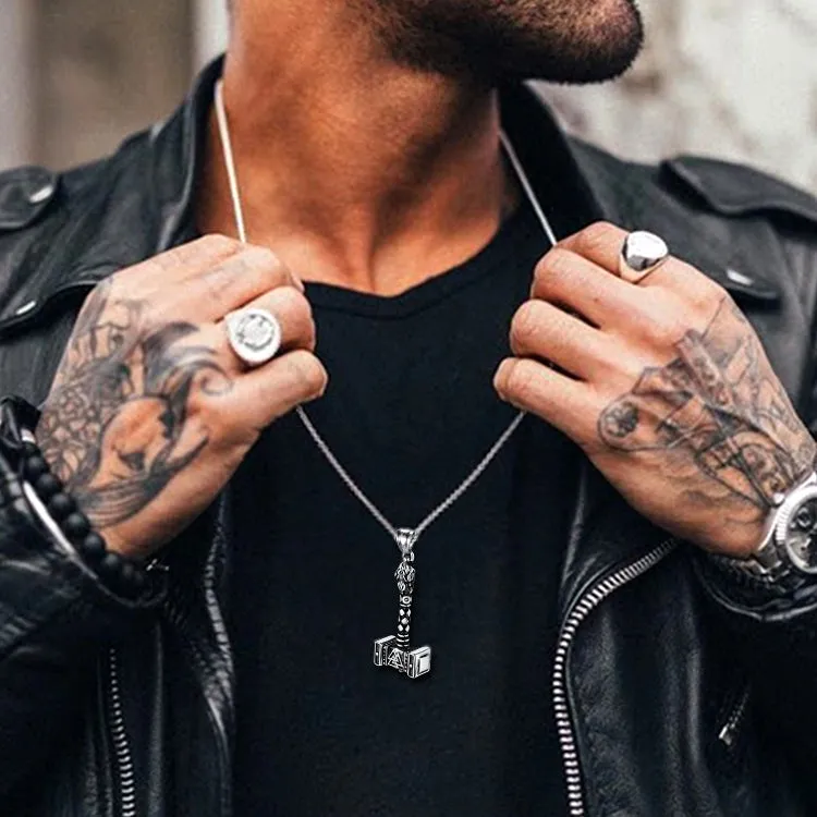 Thor's Hammer Mjolnir Necklace Viking Charm For Men sold by FaithHeart product image thumbnail 2