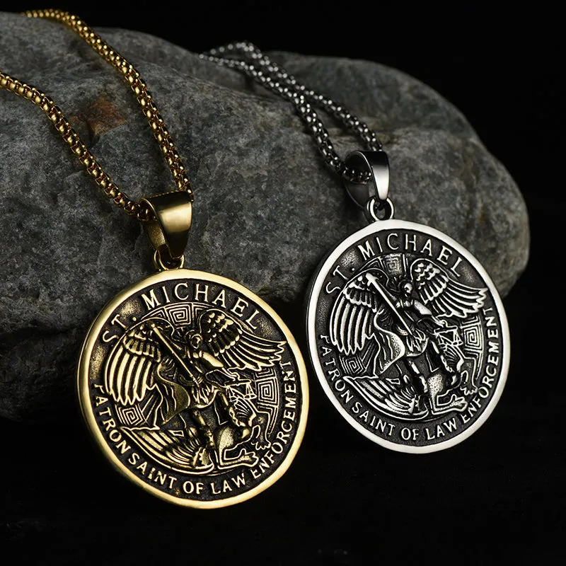 The Archangel St. Michael Medal Necklace For Men sold by FaithHeart product image thumbnail 2