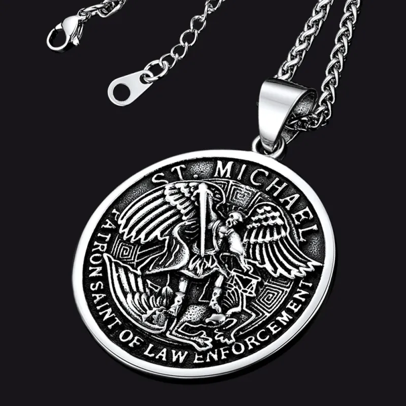 The Archangel St. Michael Medal Necklace For Men sold by FaithHeart
