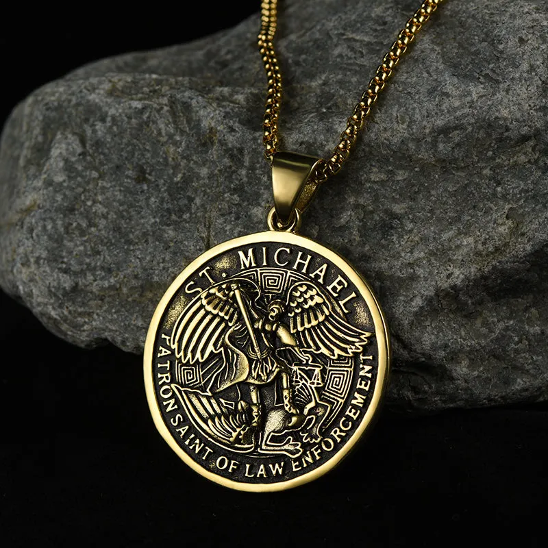 The Archangel St. Michael Medal Necklace For Men sold by FaithHeart product image thumbnail 3