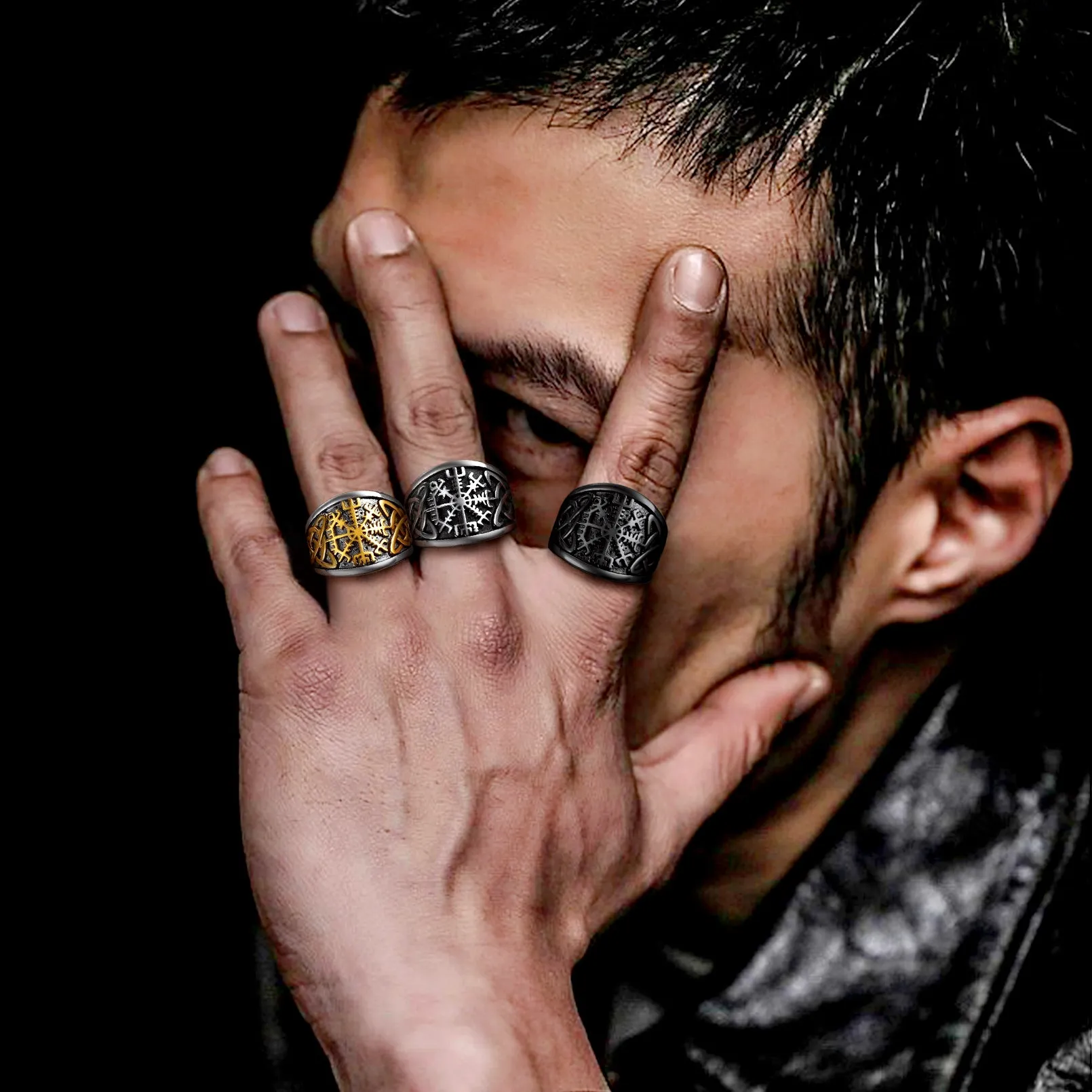 Viking Compass Ring with Celtic Knot for Men sold by FaithHeart product image thumbnail 2