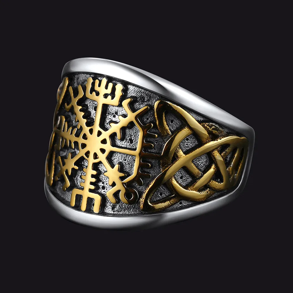 Viking Compass Ring with Celtic Knot for Men sold by FaithHeart
